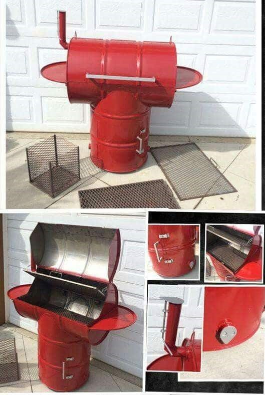 metal Drum into a bbq grill stove