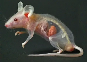 FD&C Yellow 5 (tartrazine), the dye that gives foods, drugs, and cosmetics a lemon-yellow color, can also be used to make mice transparent, as shown in this generative image.