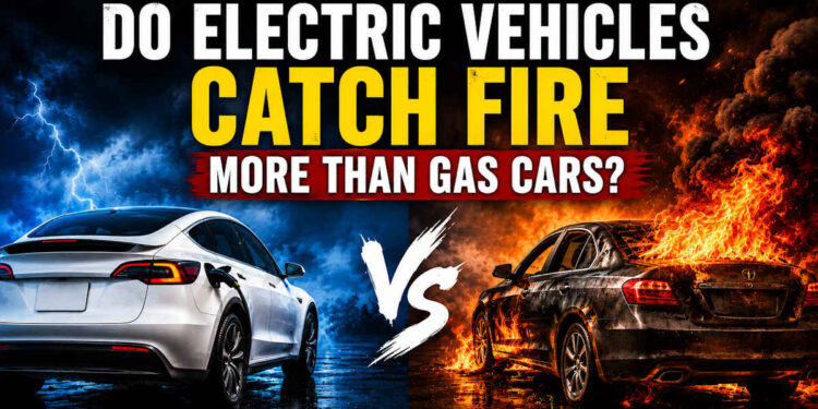 Do electric vehicles catch fire more than gas cars comparison between EV and gasoline vehicle fires